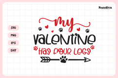 Anti Valentine's Day Quote SVG | My Valentine Has Four Legs Product Image 3