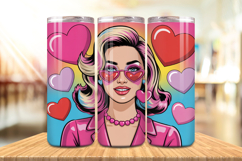 Valentine’s Day Cute Girl &amp; Love Tumbler Wrap PNG Big Bundle Product Image 3
