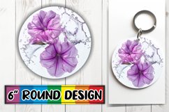 Petal Round Symphony: Sublimation Keychain PNG Product Image 1