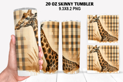 Giraffe Skinny Tumbler 20oz Wrap Design, Animal Tumbler Wrap Product Image 1