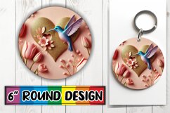 Whimsical Round Design Ornaments PNG, 3D Heart Product Image 1