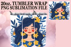Beautiful Floral Woman Tumbler Wrap Design 20oz Product Image 1