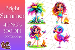 Bright Summer PNG Clipart, Printable Beach Graphics Product Image 1