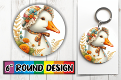 Unique Round Keychain Designs, Goose Product Image 1