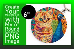 Vibrant Cat Sublimation: Keychain &amp; Coaster Selection Product Image 1
