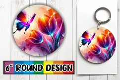 Sweet Sublimation Round Ornaments, Butterfly Product Image 1