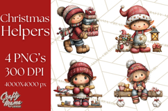 Christmas Elf Clipart Santa’s Workshop PNG Product Image 1