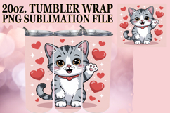 Timeless journeys 20oz tumbler wrap, Valentines Cat Product Image 1