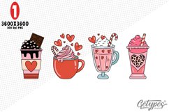 Valentine Coffee Sublimation Clipart - High Quality Design Product Image 1