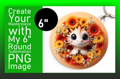 Artistic Round Design Keychain Template , Dragon Product Image 1