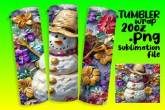 Christmas in July Snowman Tumbler Wrap 20oz Winter Product Image 1