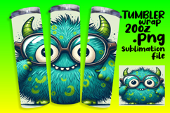 TRENDY 20oz Tumbler PNG Template , Monster Product Image 1