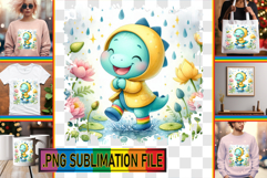 Joyful TSHIRT Designs Ideas PNG, Cute Dino Product Image 1