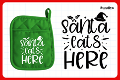 Christmas Pot Holder Quote SVG | Santa Eats Here Product Image 3