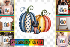 Vibrant TOTE BAG Magic PNG, Pumpkin Watercolor Product Image 1
