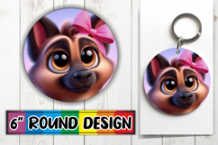 Radiant Round Ornaments PNG Design, 3D Dog Product Image 1