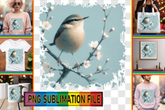 Bright TOTE BAG Designs PNG, Birds Product Image 1