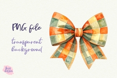 Gingham Bow Cottagecore Clipart Sublimation Baking PNG Product Image 3
