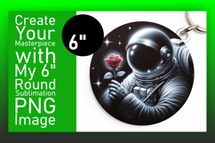 Lovely Round Design for Keychains , Astronaut Product Image 1