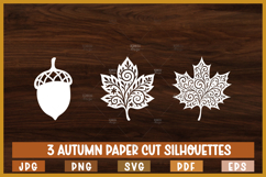 Autumn silhouettes, Autumn leaves paper cut Product Image 4