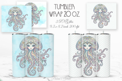 Ocean jellyfish pastel straight tumbler 20oz wrap desigs png Product Image 1