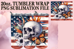 Radiant Smiles 20oz tumbler wrap, Skull USA Product Image 1