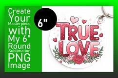 Sophisticated Circle PNG Keychain Artwork , Valentines Product Image 1