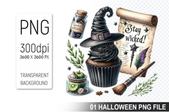 Spooky Cute Halloween Cupcakes Clipart PNG Bundle Product Image 19