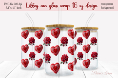 Valentines day pattern Libbey Can Glass Wrap 16oz design png Product Image 2