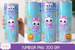 Cute Halloween tumbler wrap PNG, Iridescent Spooky Tumbler Product Image 1