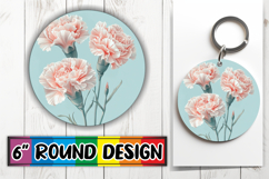 Artistic Keychain Circle Design Template , Beauty Flower Product Image 1