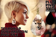 Trendy Teardrop Earrings PNG, Christmas Product Image 1