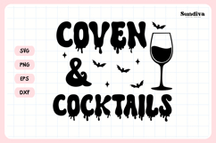Spooky Bachelorette Party Saying SVG | Coven &amp; Cocktails Product Image 3