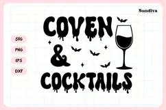 Spooky Bachelorette Party Saying SVG | Coven & Cocktails Product Image 3