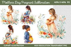 Mothers Day Pregnant Sublimation PNG Product Image 1