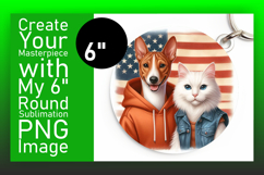 Dynamic Keychain Round Design PNG , Dog and cat Product Image 1