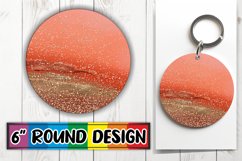 Radiant Glittery Floral Sublimation Circle: Keychain, Coaste Product Image 1