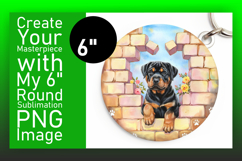 Artistic Circle PNG Coaster Design , Cute Dog Product Image 1