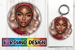 Luminous Round Ornaments Sublimation PNG, Love Girl Product Image 1