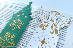 Christmas bookmark svg template, layered paper bookmark Product Image 3
