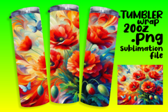 BEAUTIFUL 20oz Sublimation Tumbler Template , Flowers Product Image 1