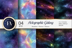 Holographic Rainbow Galaxy Texture Digital Paper Product Image 1