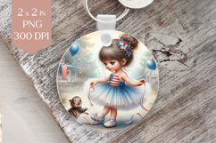 4th of July Girl Keychain PNG Product Image 1