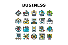 business process optimization icons set vector Product Image 1