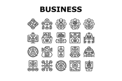 business process optimization icons set vector Product Image 1
