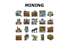 mining engineer geology icons set vector Product Image 1