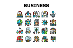 modern business strategy icons set vector Product Image 1