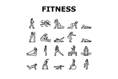 pregnant fitness icons set vector Product Image 1
