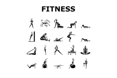 pregnant fitness icons set vector Product Image 1