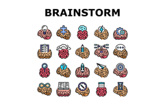brainstorm business team think icons set vector Product Image 1